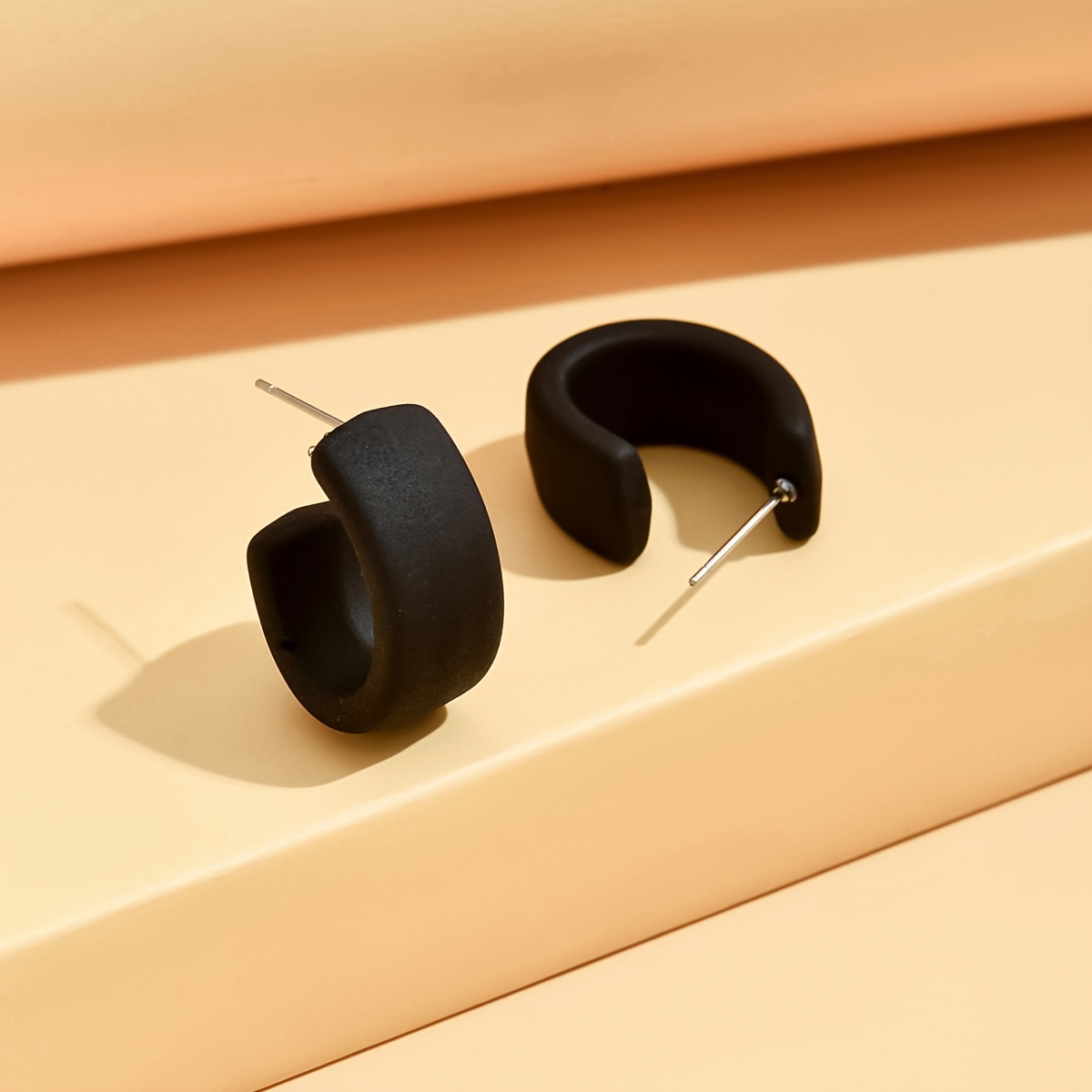 Acrylic Hoop Earrings Stainless Steel Ear Drops - Casual Wear